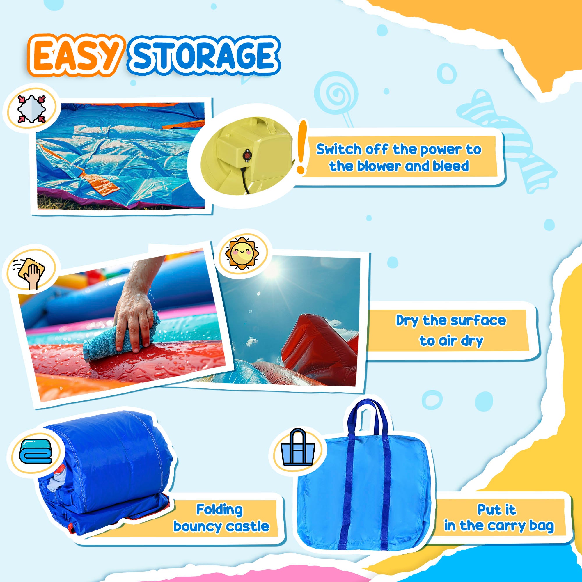 Inflatable Water Slide Bounce House with Trampoline, Climbing Wall, Water Cannon, Basketball Hoop, Splash Pool, 450W Blower, Unicorn Themed Bouncy House for Kids 3-8 Years Old